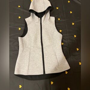 GERRY WOMAN'S SCUBA HOODIE FULL ZIP Gray Black Trim VEST